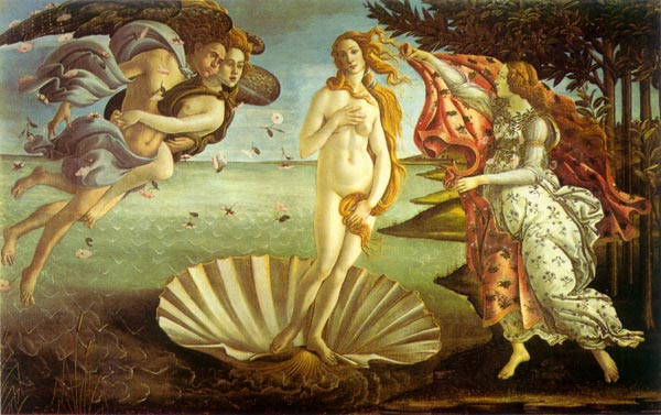 El Nacimiento de Venus. Botticelli.