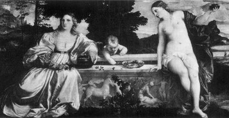 Amor sagrado y amor profano. Tiziano.