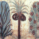 Logo Jardines del Alma. Palmera egipcia entre dos arbustos